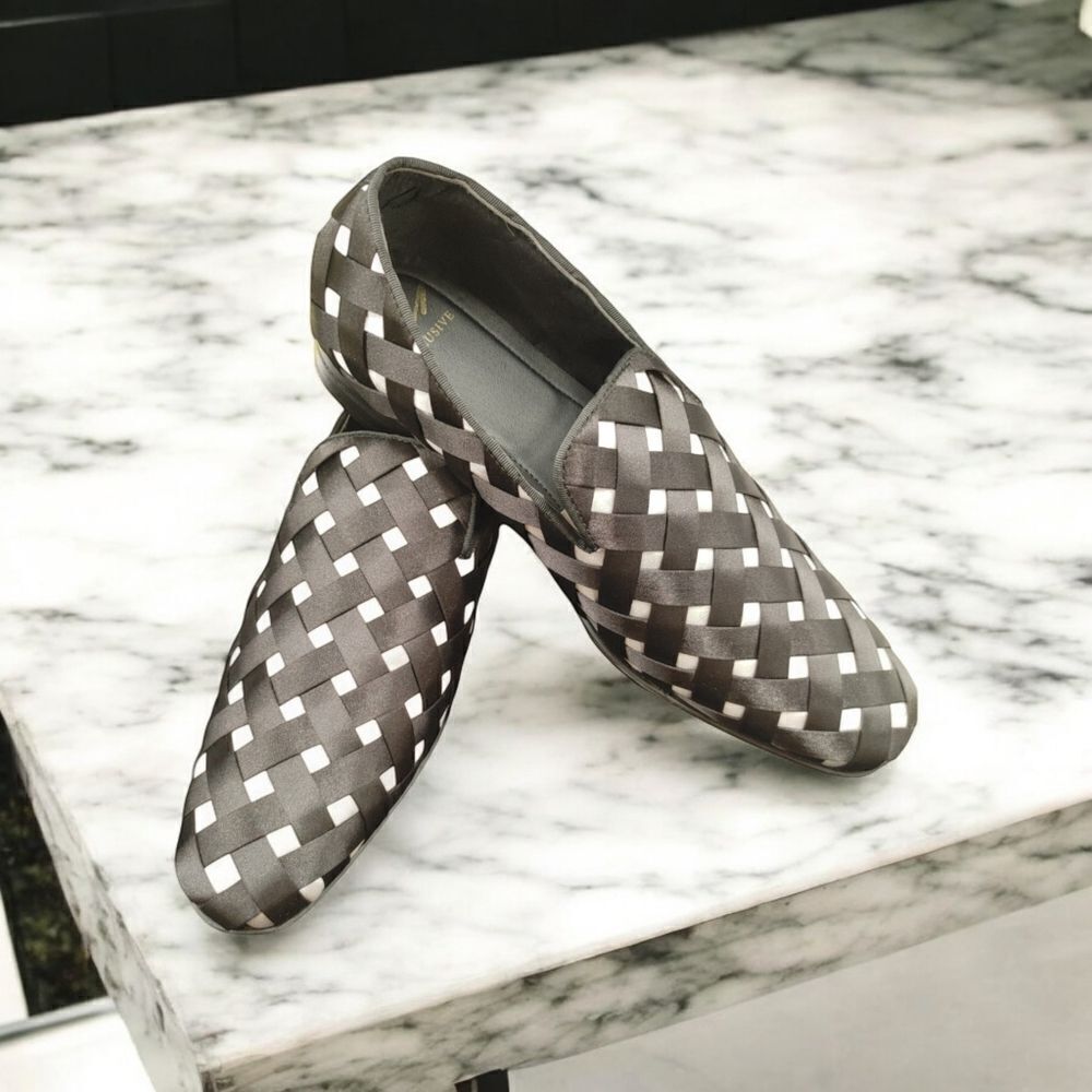 MEN'S FASHION PLAIN TOE SMOKER DRESS WEAVE SLIP ON BY AFTER MIDNIGHT. PRINCE.